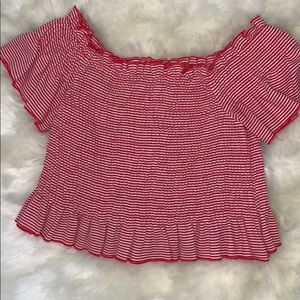 red stripped shirt